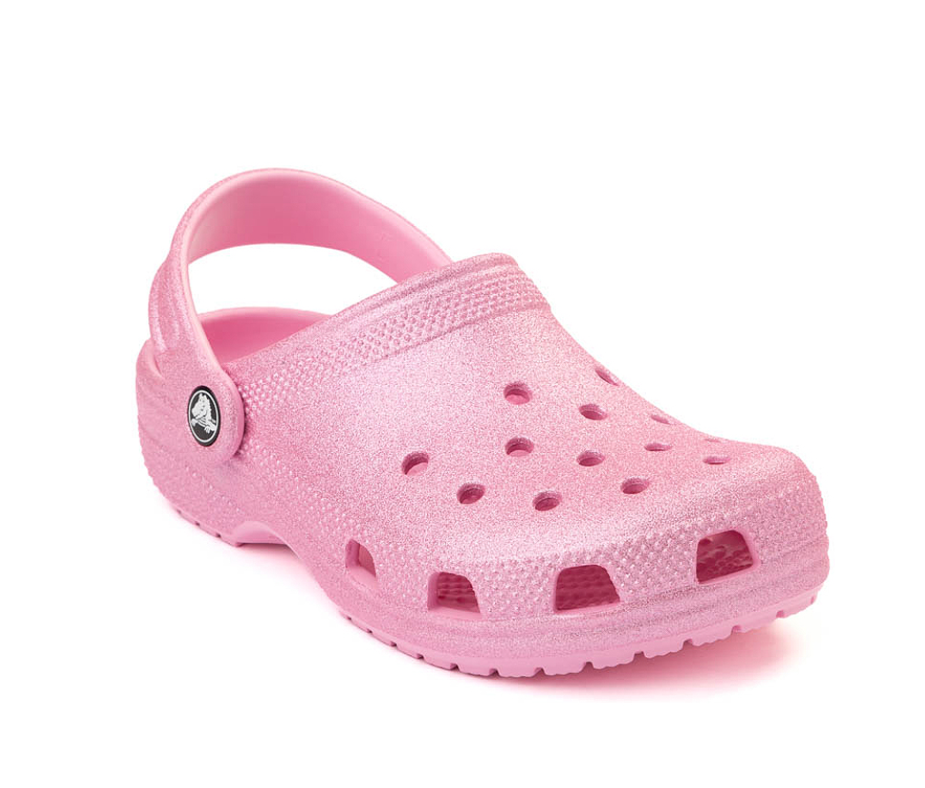 Crocs Classic Glitter Clog Toddlers Pink Tweed