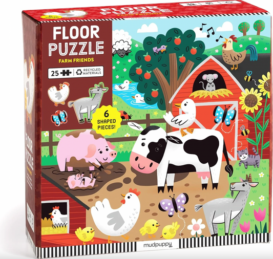 Farm Friends 25 Piece Floor Puzzle with Shaped Pieces