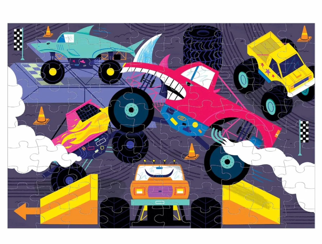 Glow in the Dark Monster Trucks Puzzle 100pce