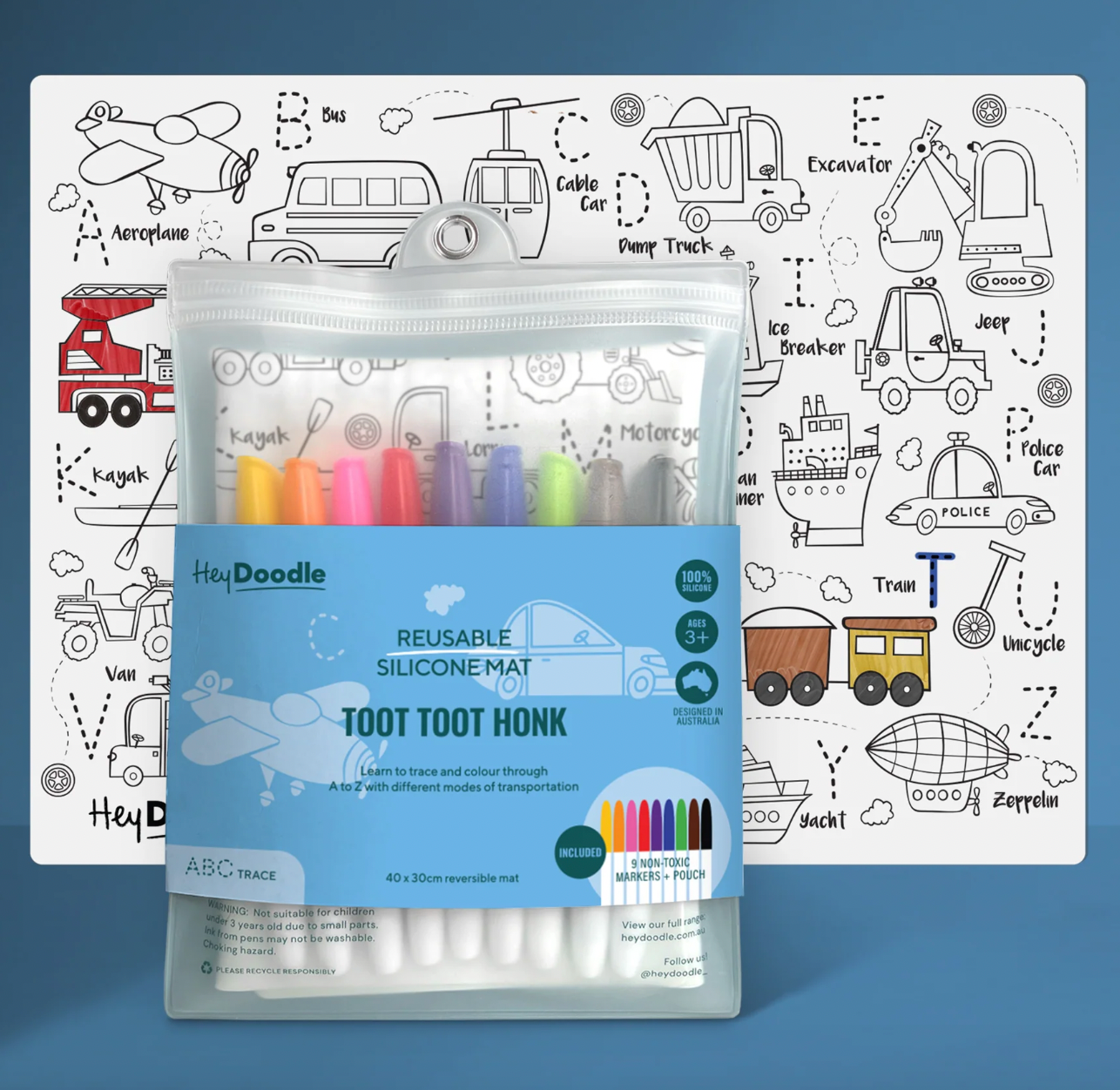 Hey Doodle Toot Toot Honk Playmat Large