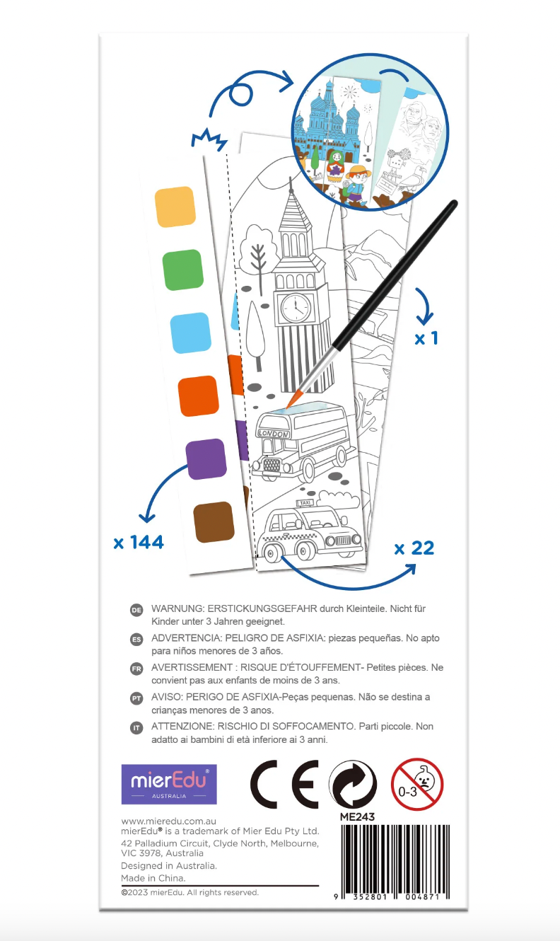 Pocket Water Colour Painting Book - Travel Around the World