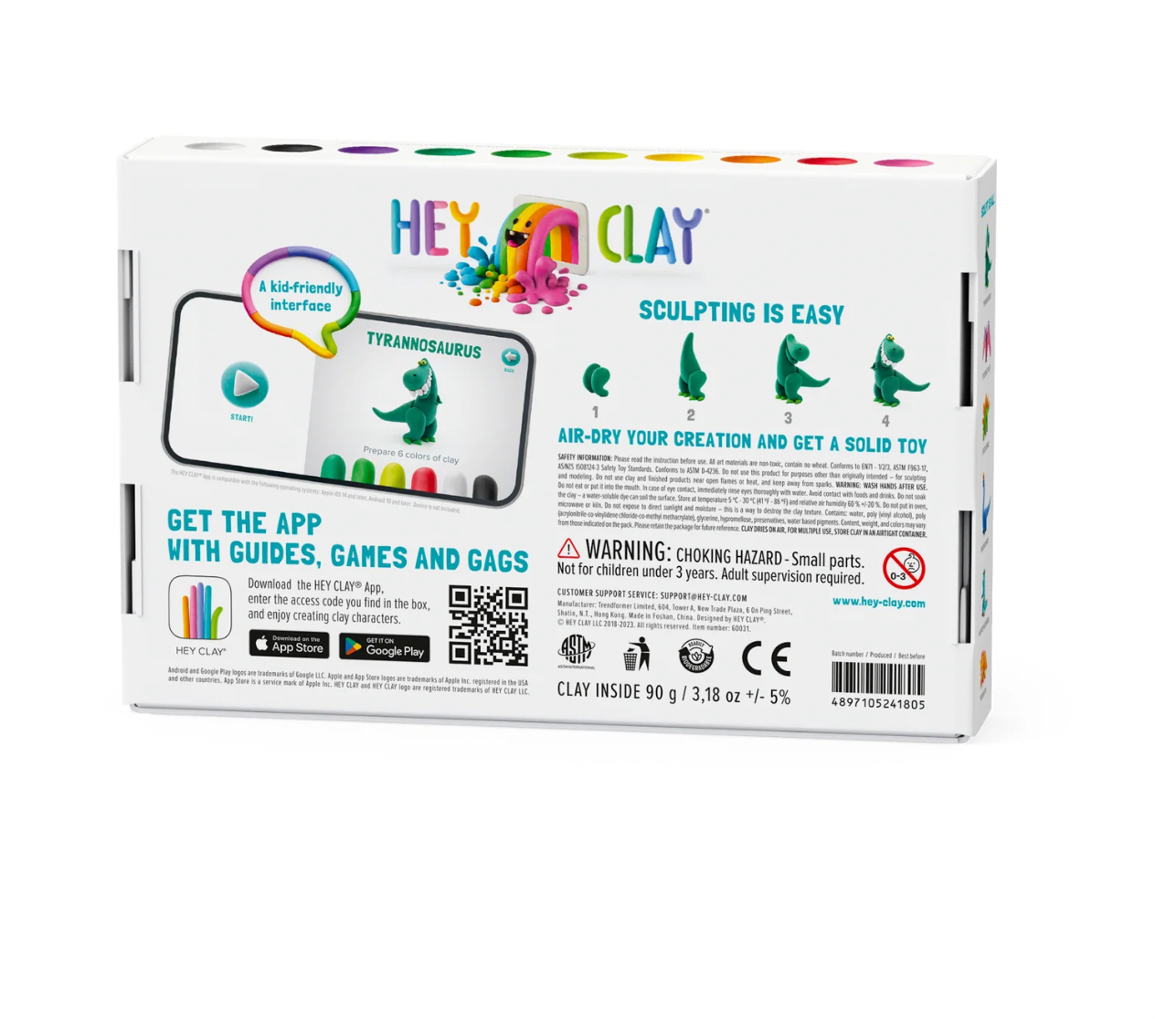 Hey Clay | Dinos -Pterodactylus, Tyrannosaurus & Triceratops