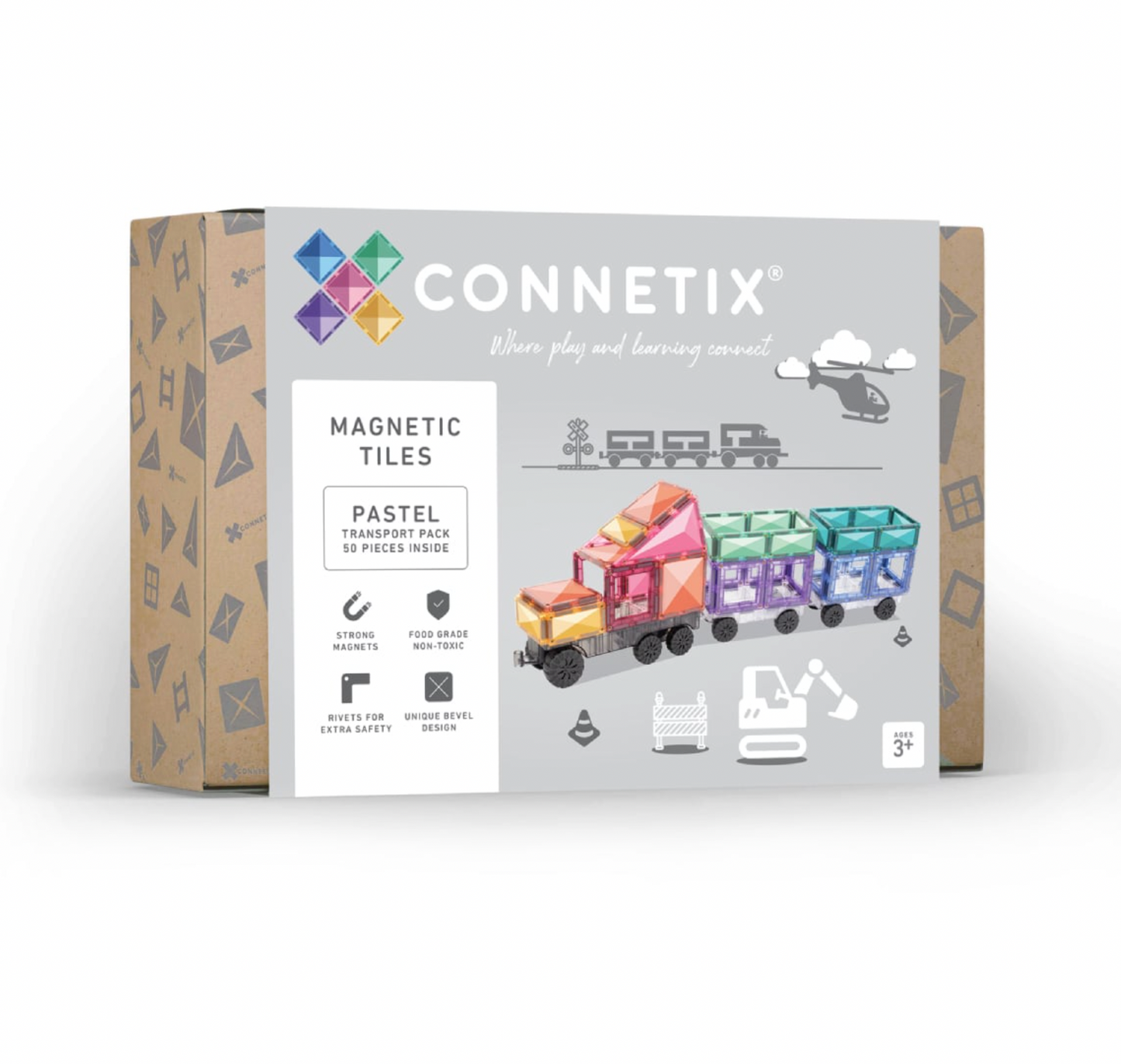 Connetix Pastel Transport Pack 50 pc