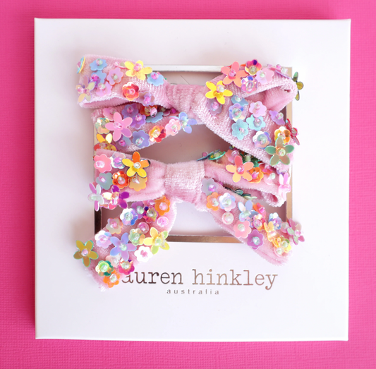 Lauren Hinkley Floral Sequin Bow Clip