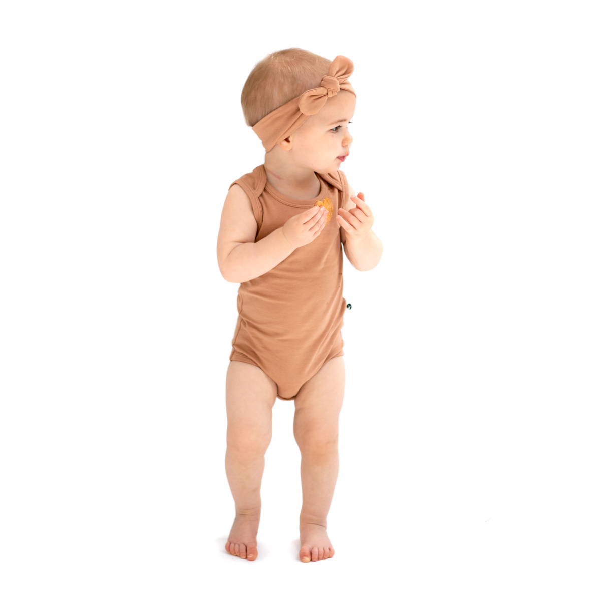 Burrow & Be Singlet Onesie Tawny Brown