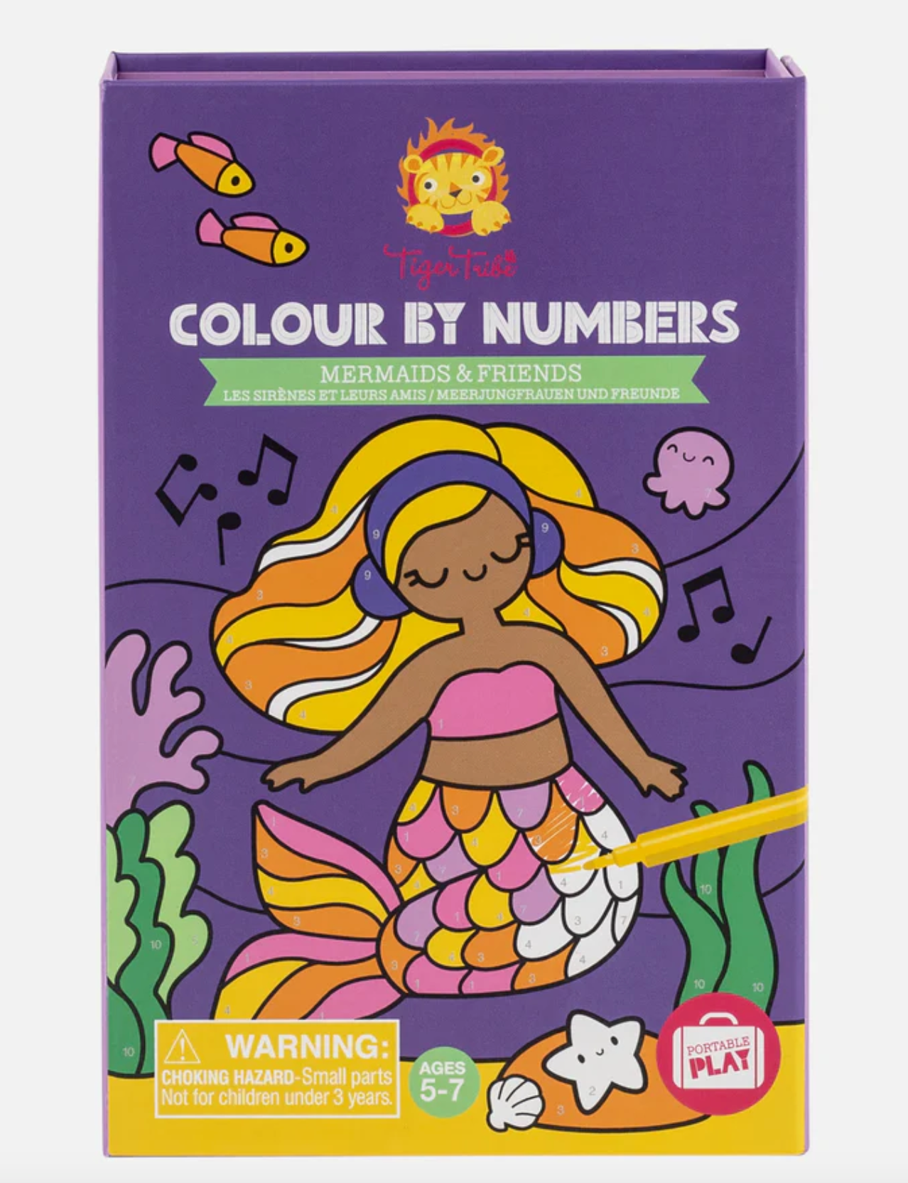 Colouring Set Colour By Numbers Mermaids & Friends