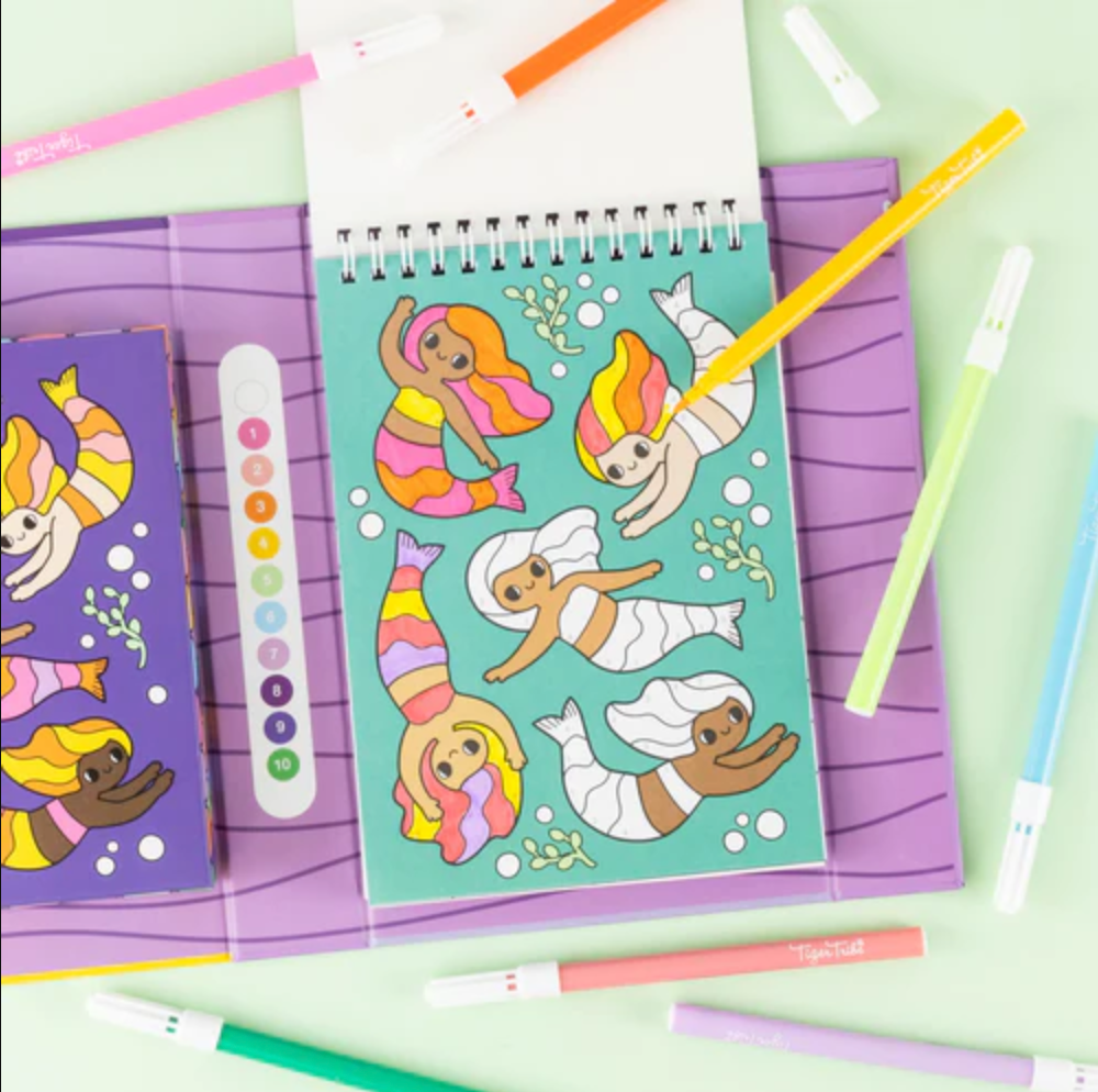 Colouring Set Colour By Numbers Mermaids & Friends