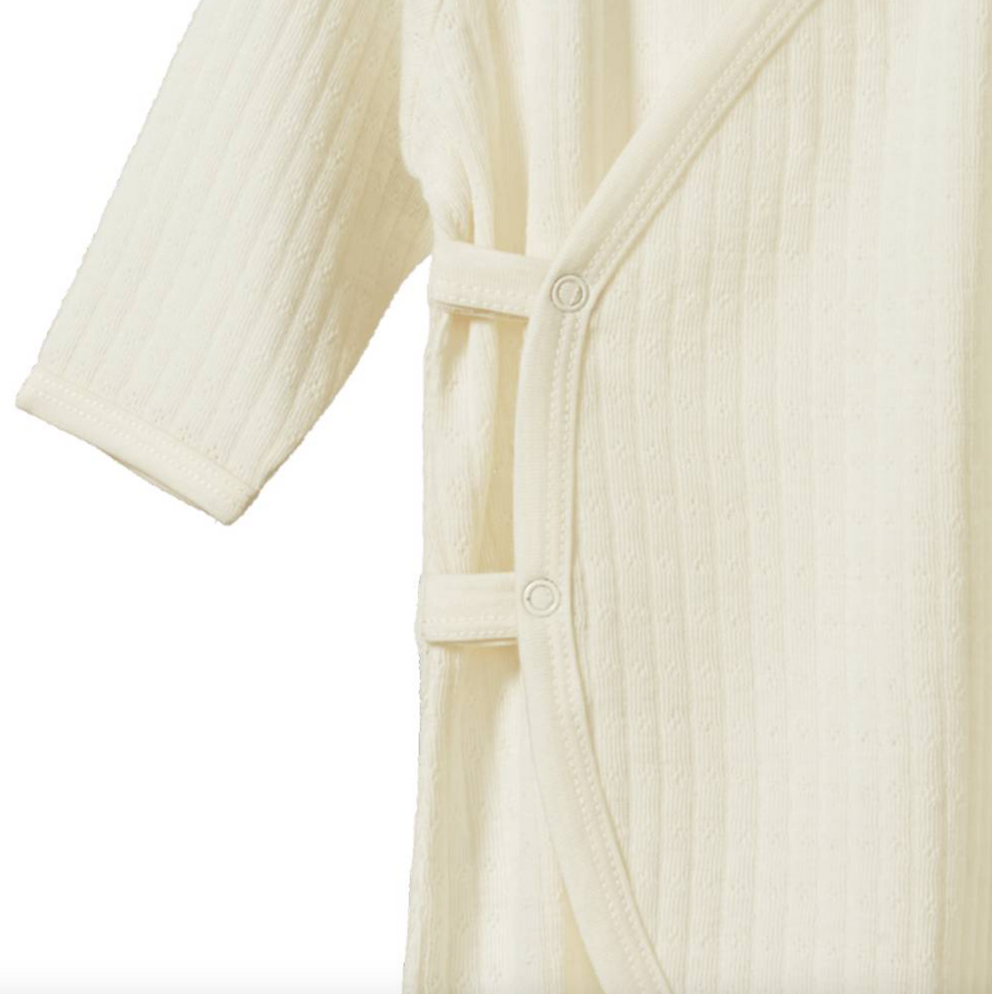 Nature Baby Merino Essentials Kimono Stretch & Grow Pointelle Natural