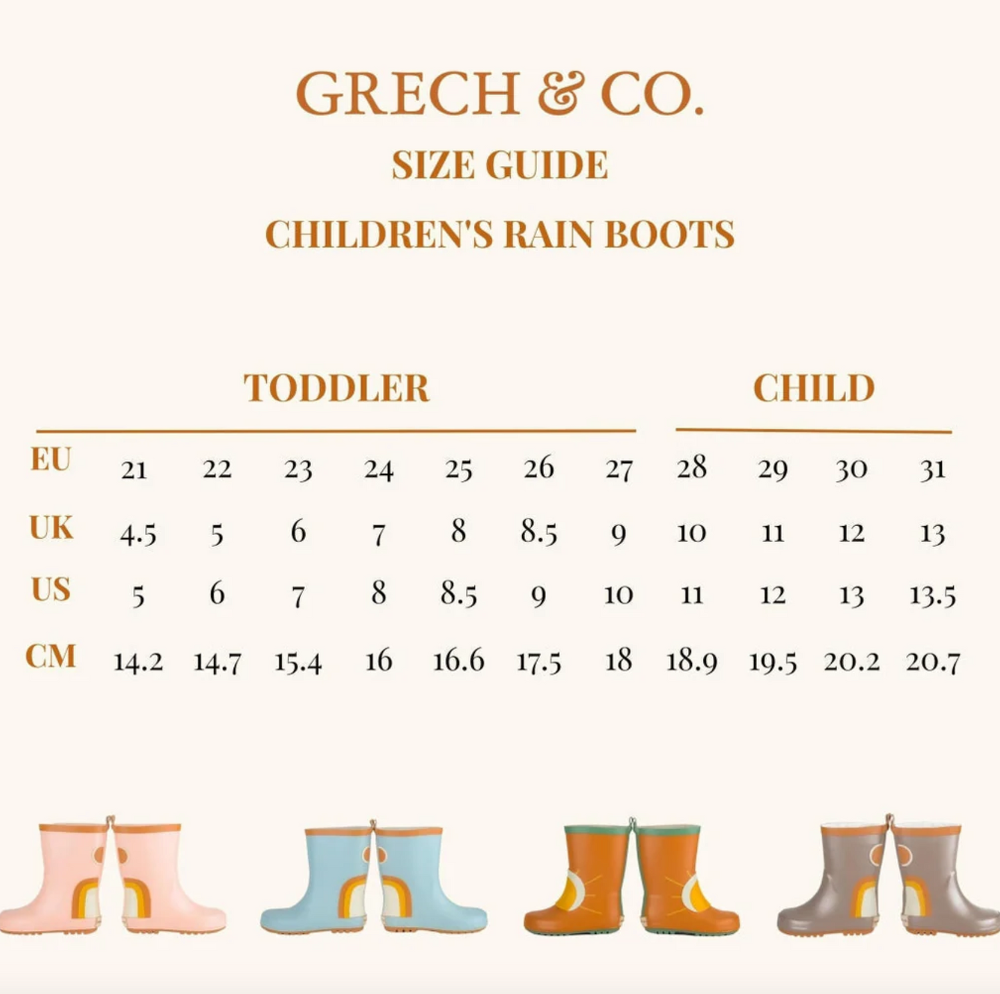 Grech & Co Children's Rain Boot Rainbow Stone