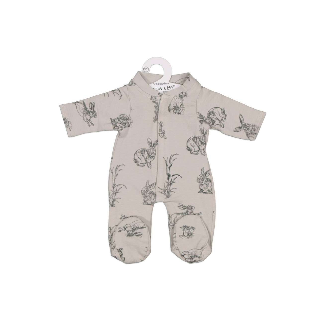 Burrow & Be Doll Clothing Grey Burrowers Sleep Suit