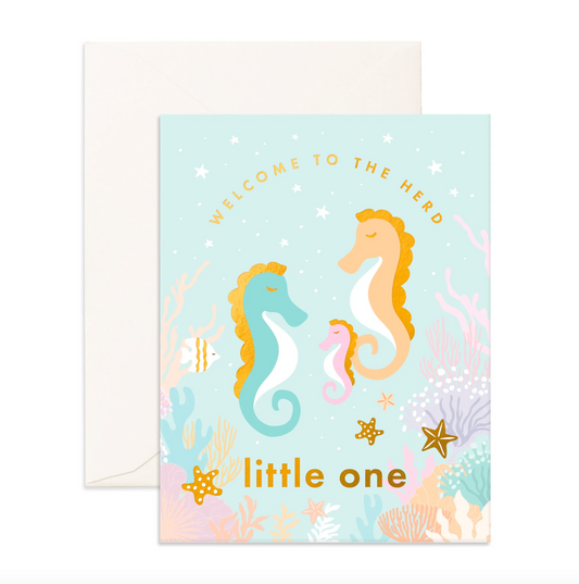 Welcome Little Seahorse Greeting Card