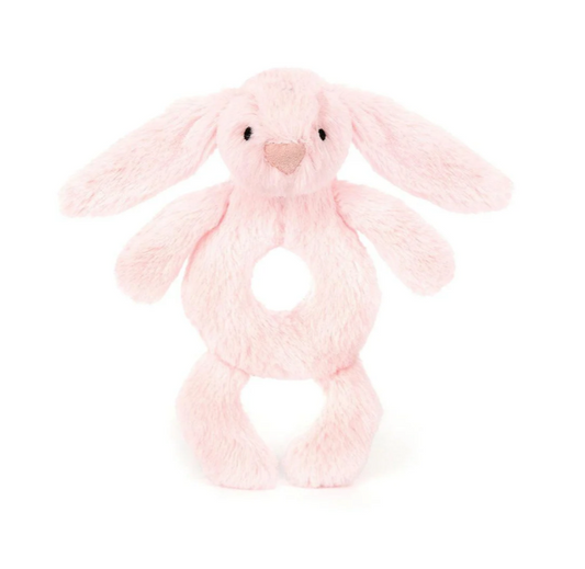 Jellycat Bashful Pink Bunny Ring Rattle