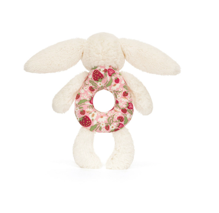 Jellycat Blossom Cream Bunny 'Berry' Ring Rattle