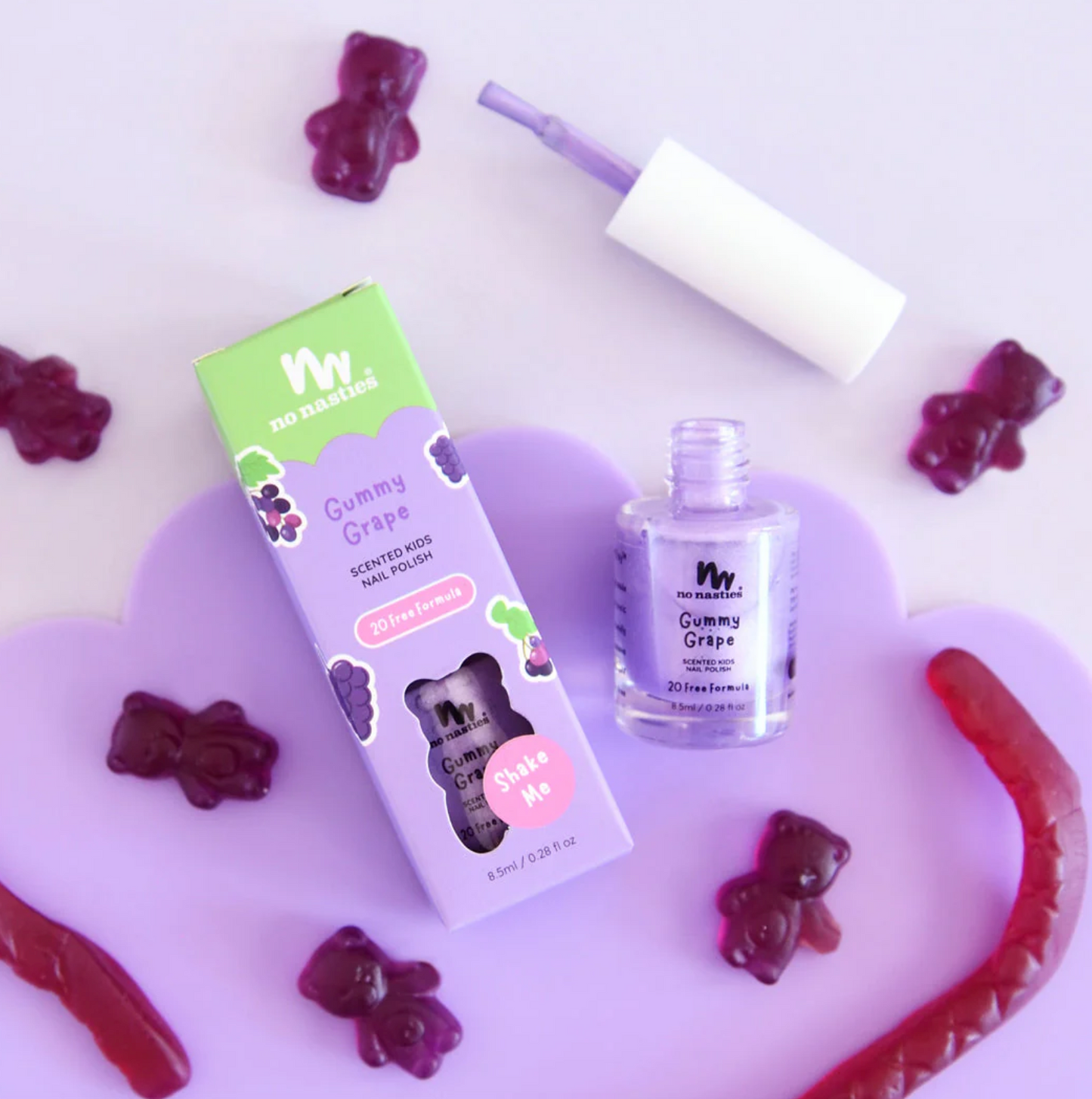 No Nasties Nail Polish Scented Gummy Grape | Purple