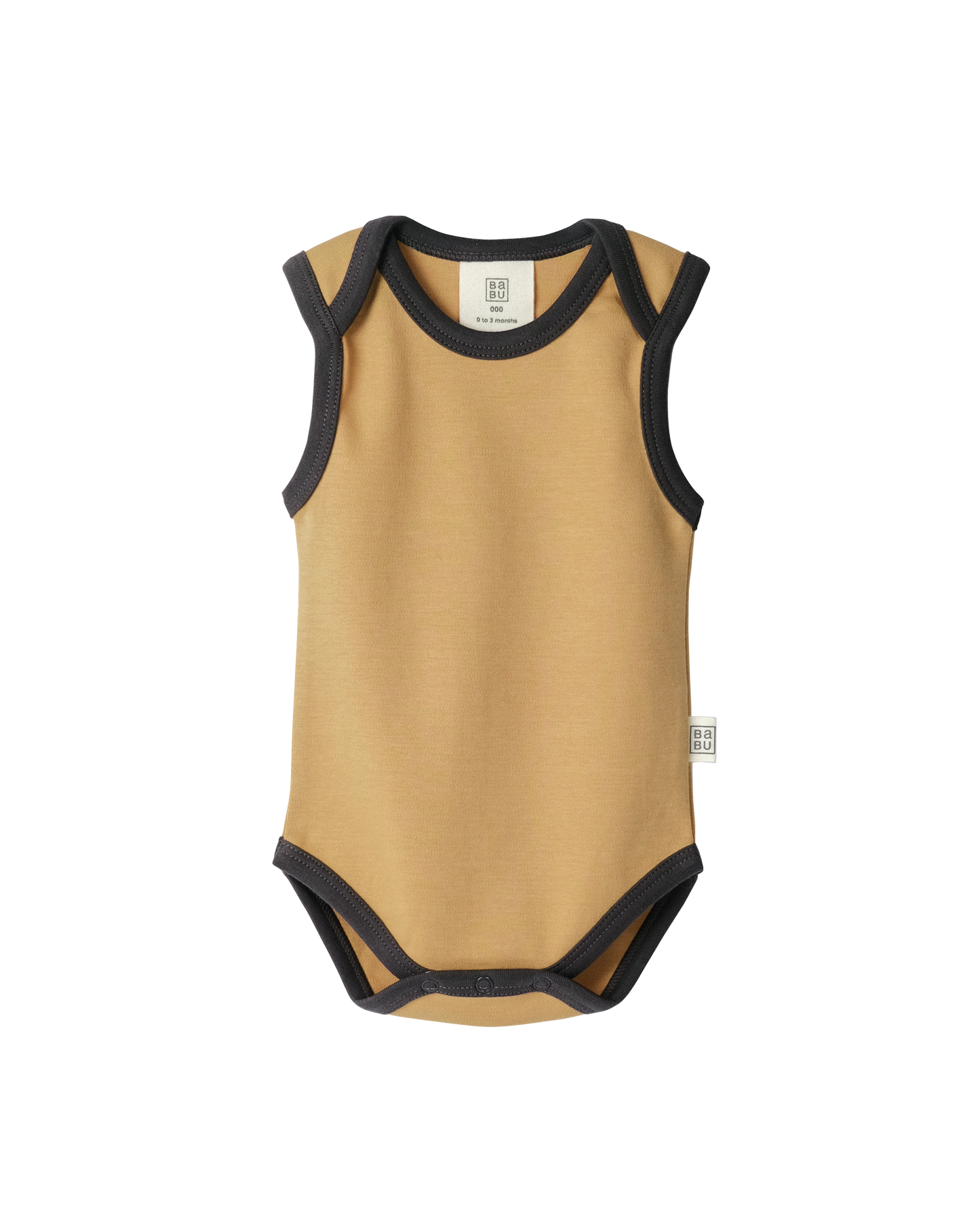 Babu Organic Cotton Singlet Bodysuit Marigold Contrast