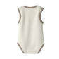 Babu Organic Cotton Singlet Bodysuit Oat Contrast
