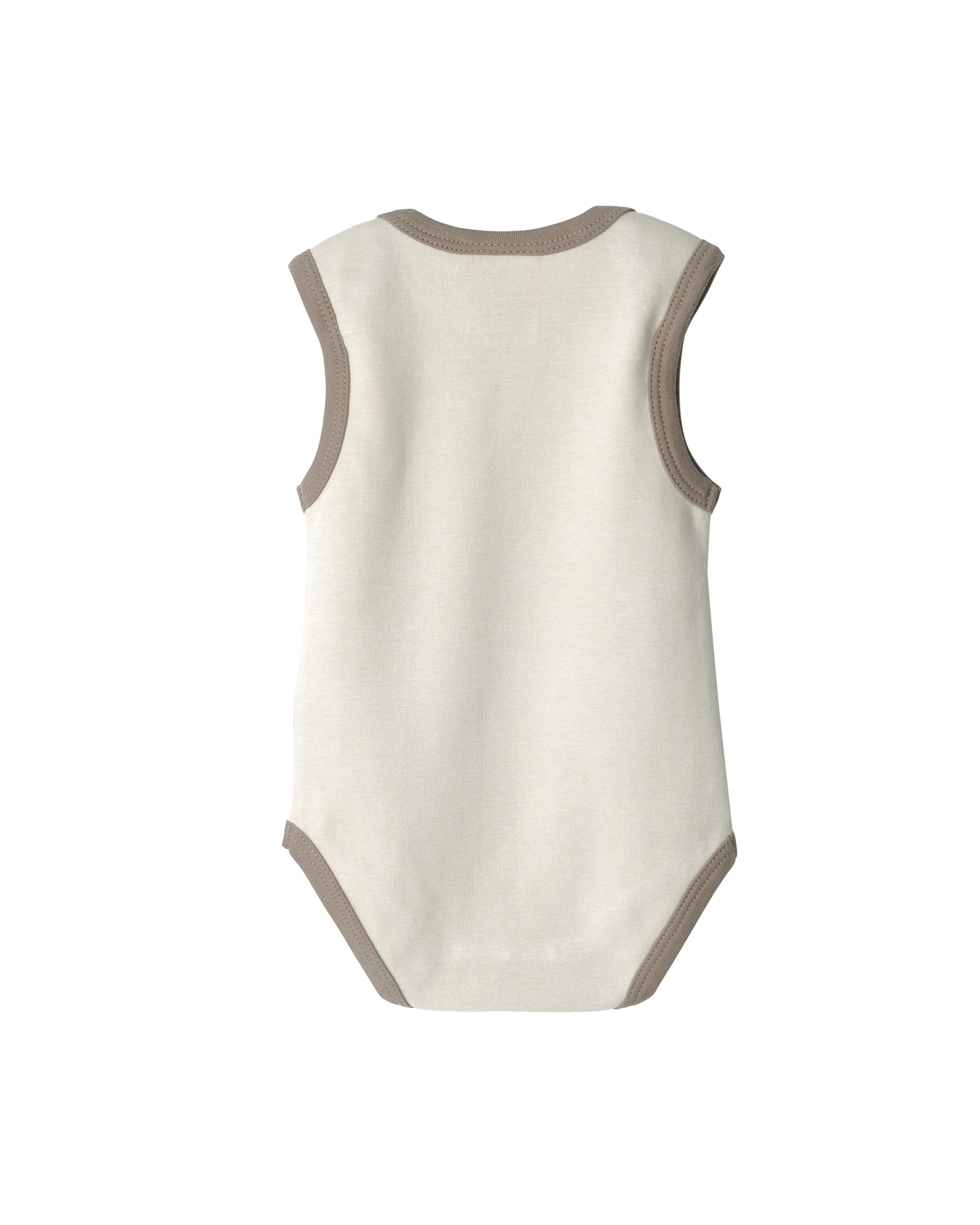 Babu Organic Cotton Singlet Bodysuit Oat Contrast