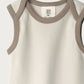 Babu Organic Cotton Singlet Bodysuit Oat Contrast
