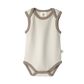 Babu Organic Cotton Singlet Bodysuit Oat Contrast