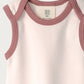 Babu Organic Cotton Singlet Bodysuit Petal Contrast