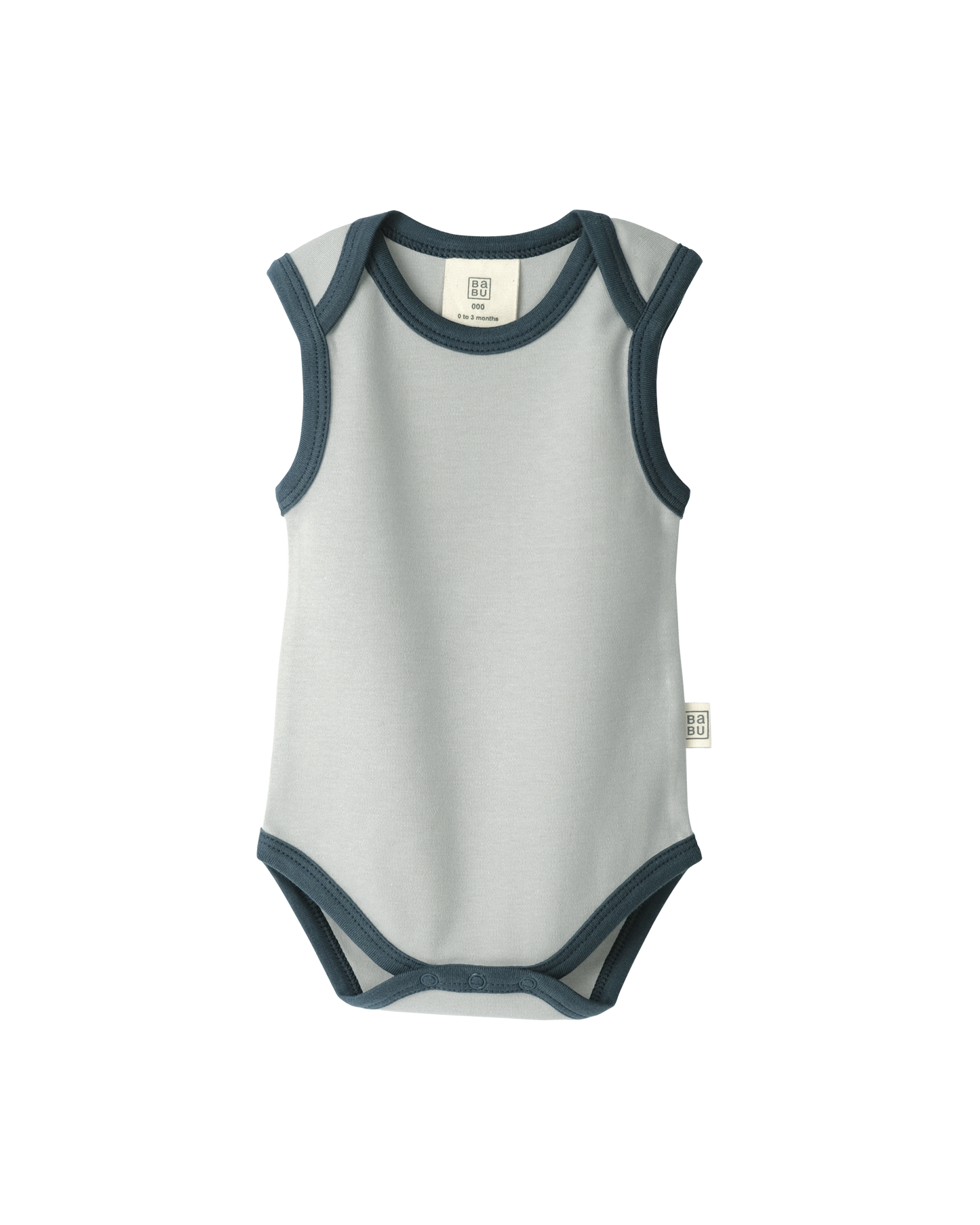 Babu Organic Cotton Singlet Bodysuit Sky Contrast