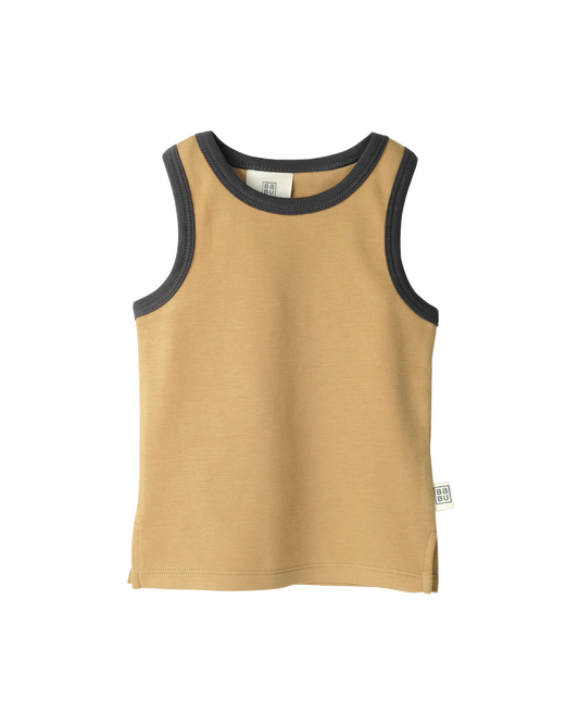 Babu Organic Cotton Singlet Marigold Contrast