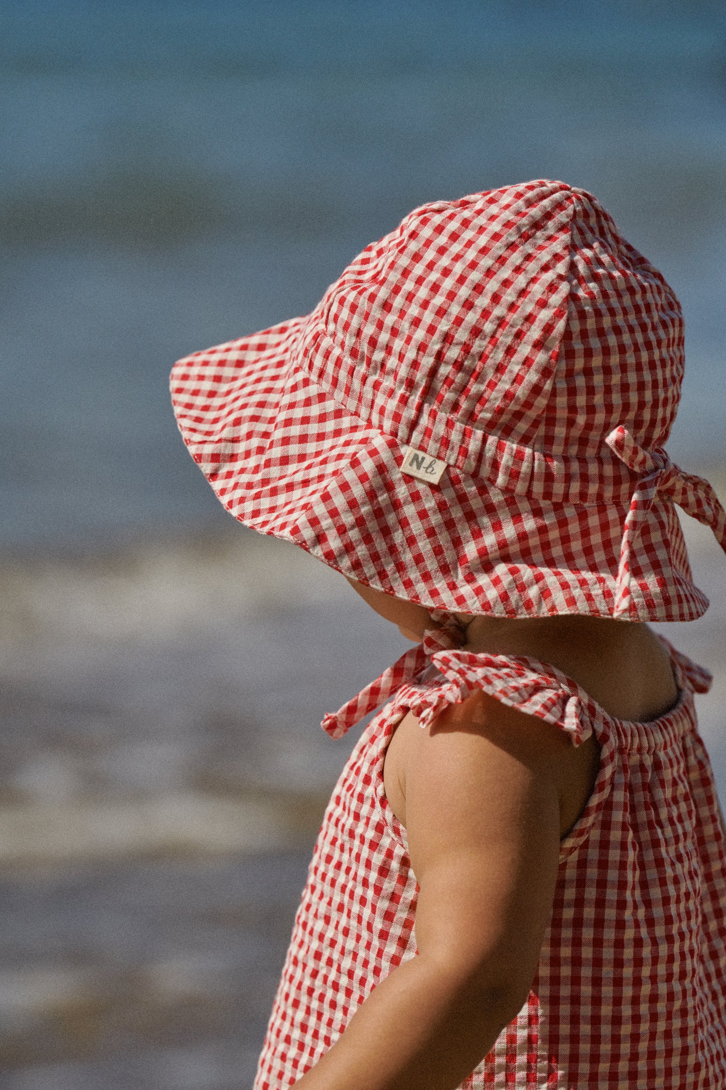 Nature Baby Gingham Sunhat Red Check