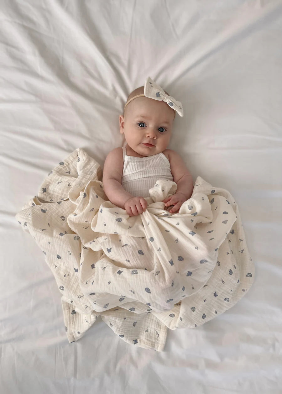 Over the Dandelions Swaddle Organic Muslin Enchanted Garden