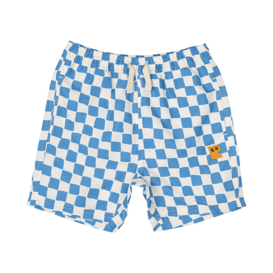 Rock Your Kid Blue Checker Boardshorts