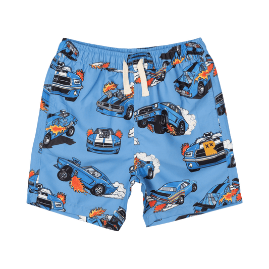 Rock Your Kid Blue Car Boardshorts