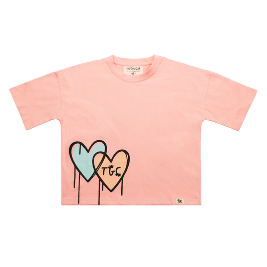 The Girl Club Drippin Hearts Tee