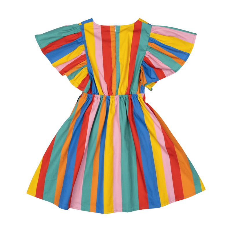 Rock Your Kid Rainbow Stripes Angel Wing Dress