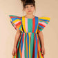 Rock Your Kid Rainbow Stripes Angel Wing Dress