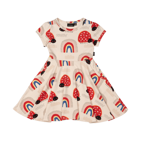 Rock Your Kid Love Bug Rainbow Waisted Dress