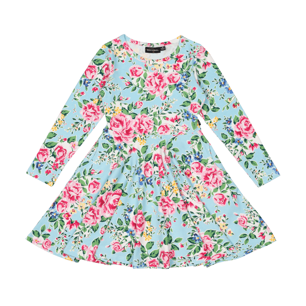 Rock Your Kid Garden Waisted Dress Blue