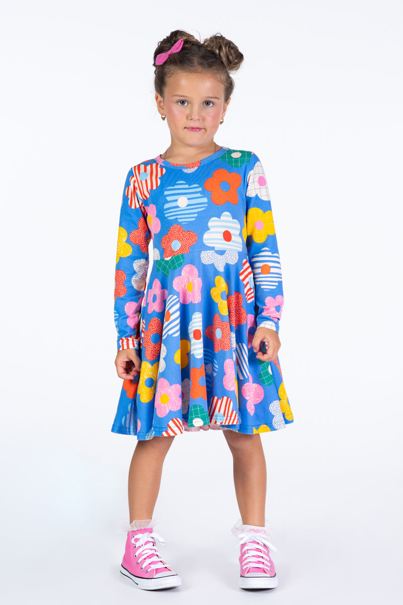 Rock Your Kid Happy Flowers Waisted Dress