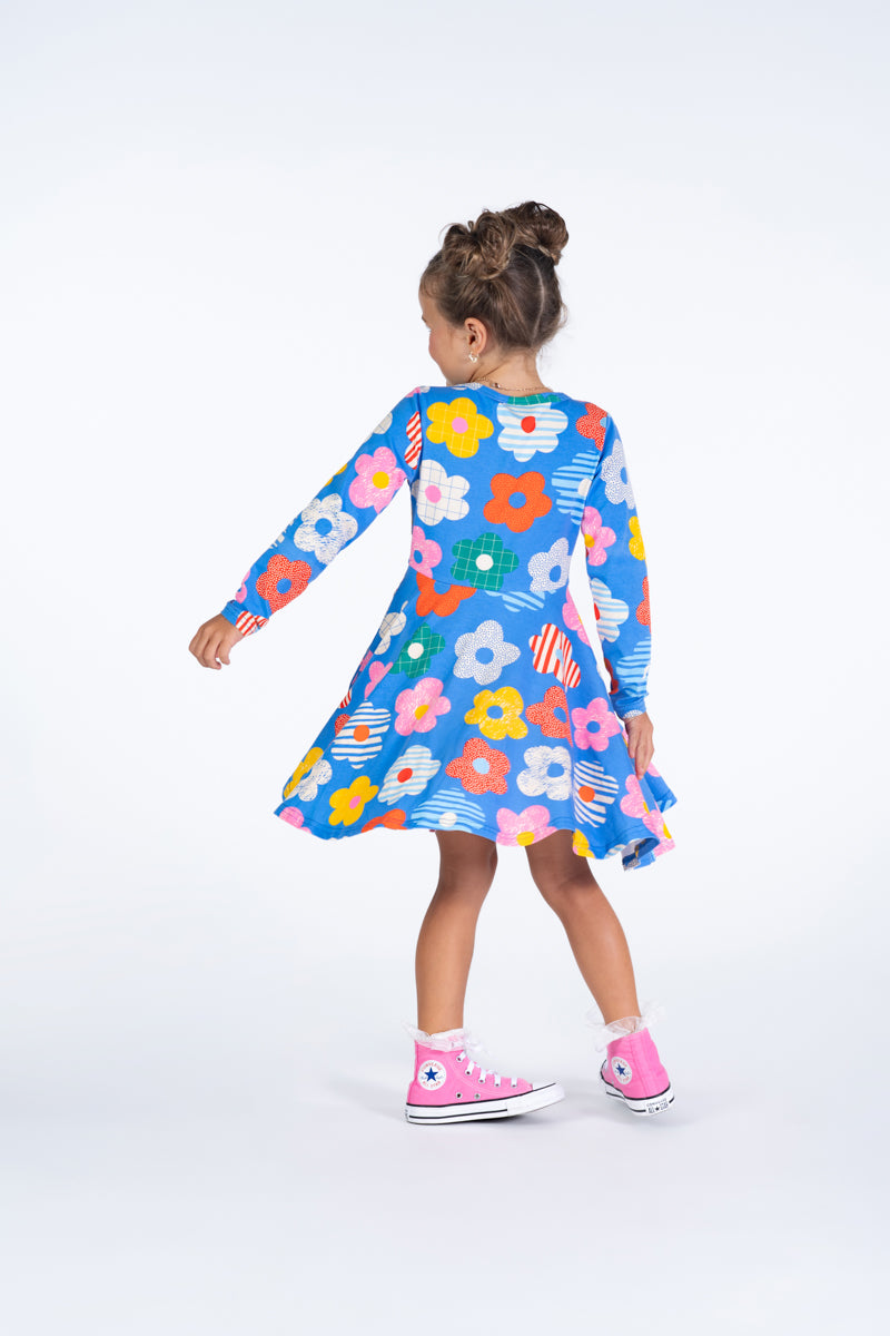 Rock Your Kid Happy Flowers Waisted Dress