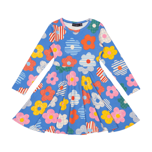 Rock Your Kid Happy Flowers Waisted Dress