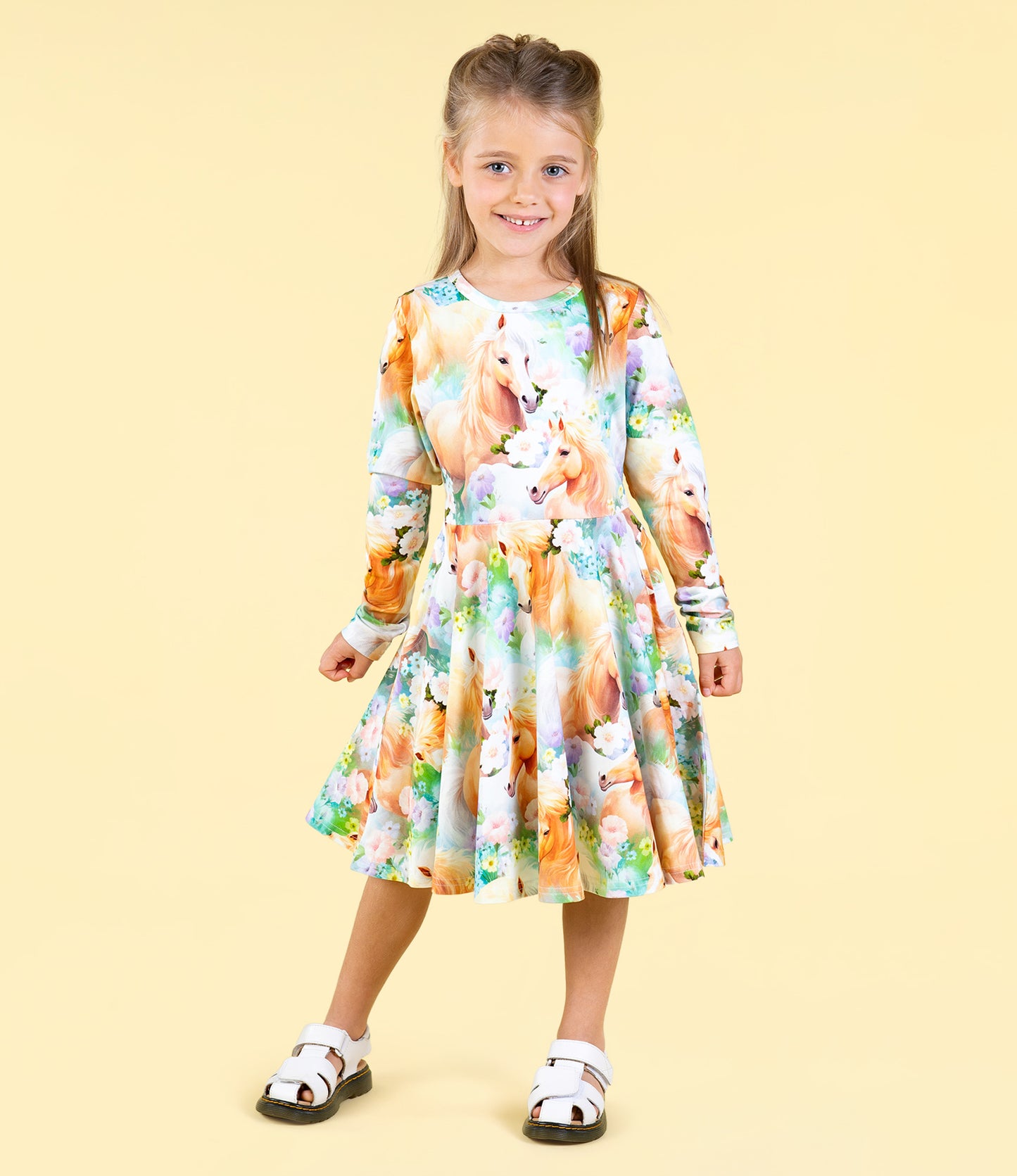 Rock Your Kid Icelandic Ponies Waisted Dress