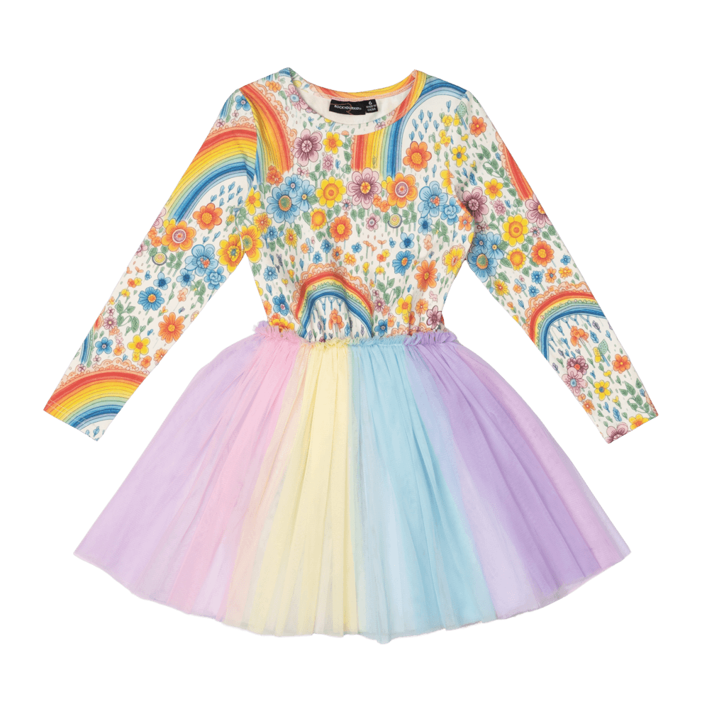 Rock Your Kid Rainbows & Flowers Circus Dress