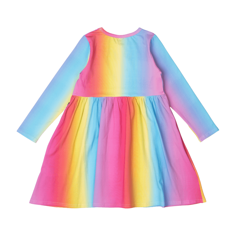 Rock Your Kid Rainbow Long Sleeve Dress