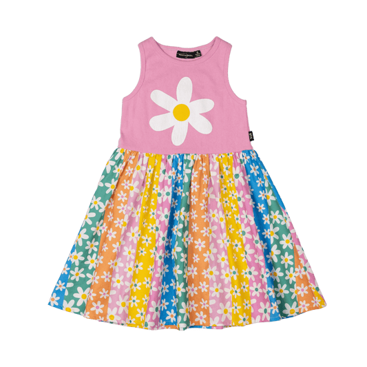 Rock Your Kid Floral Stripes Singlet Dress