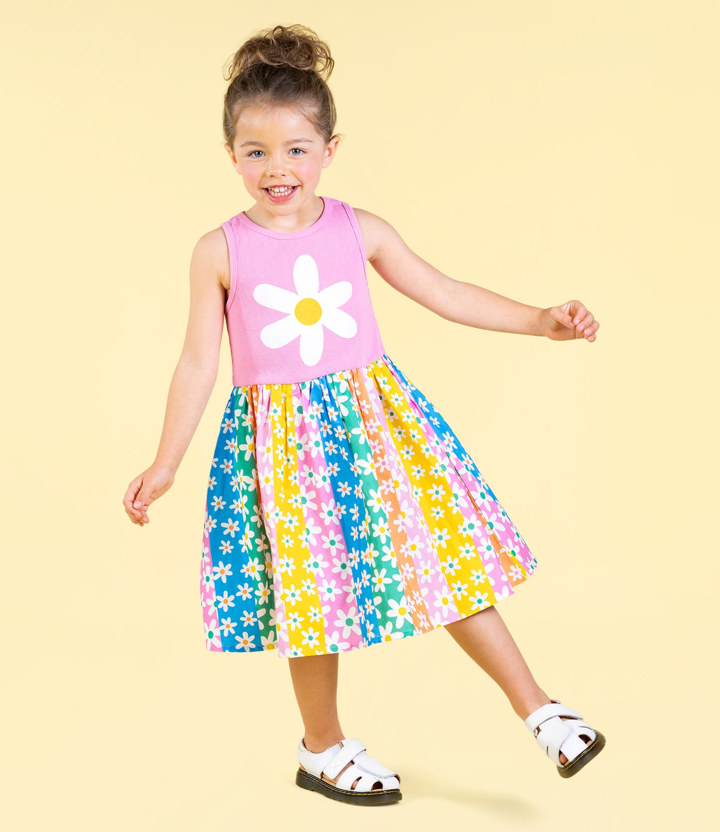 Rock Your Kid Floral Stripes Singlet Dress