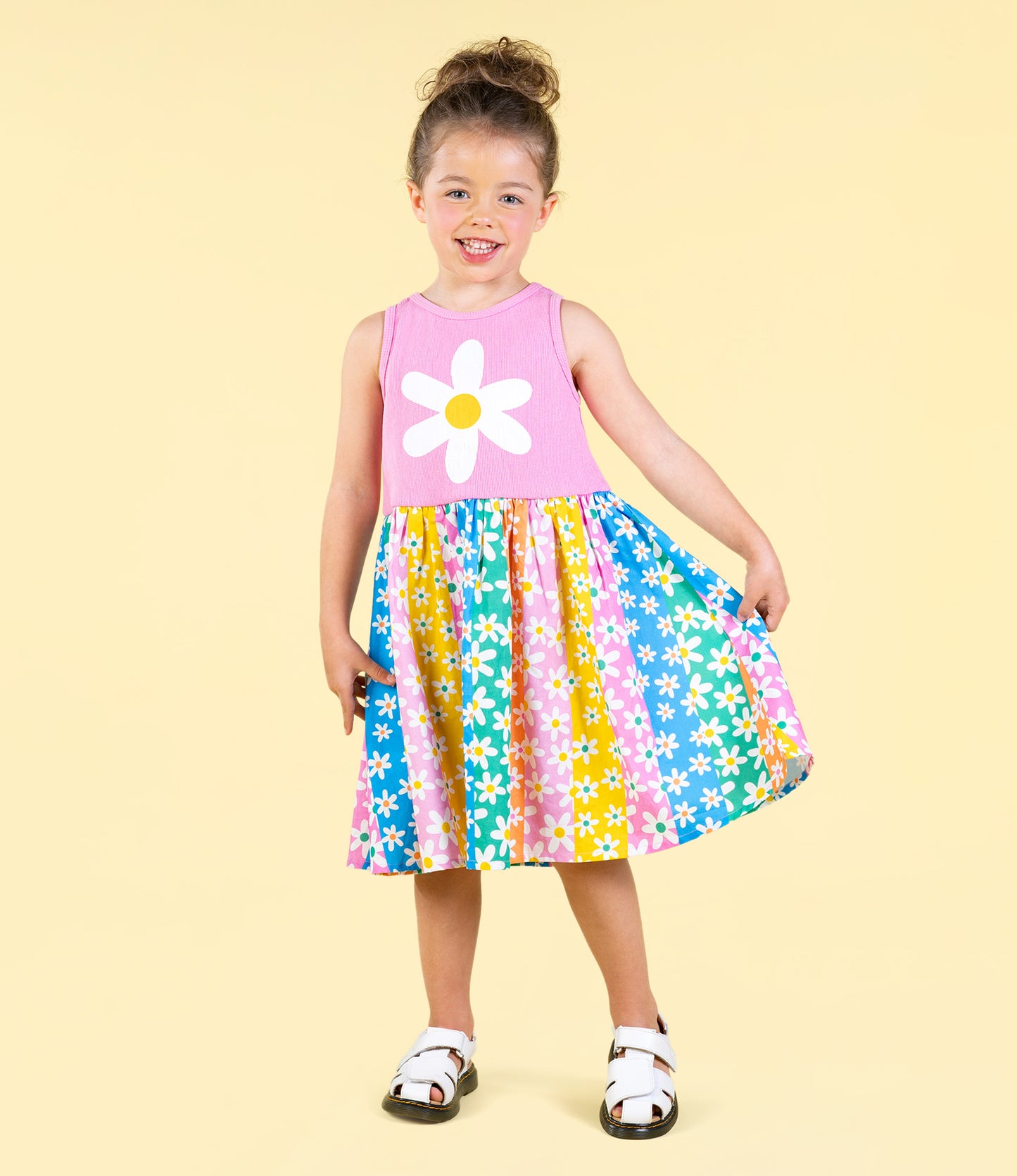 Rock Your Kid Floral Stripes Singlet Dress