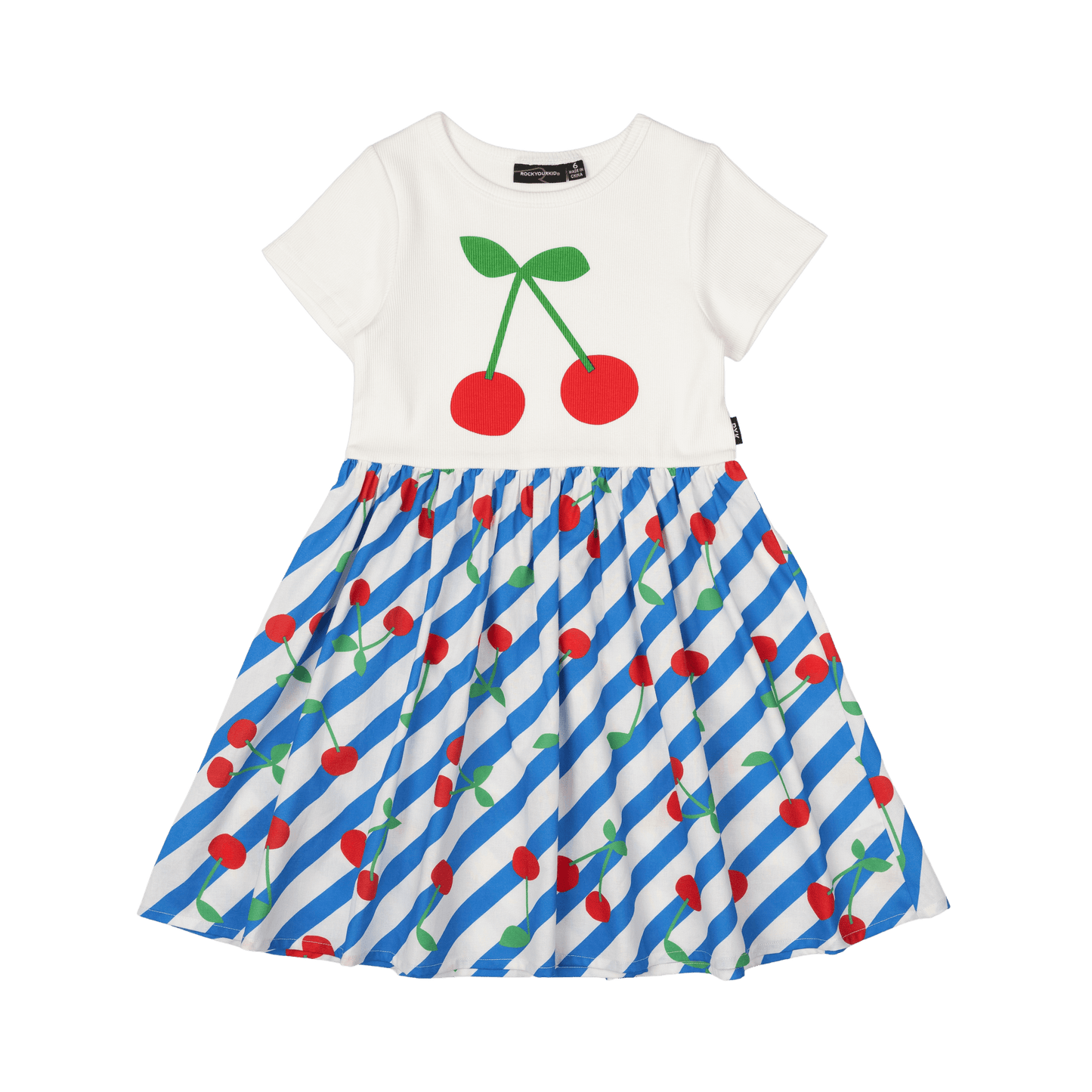 Rock Your Kid Cherry Stripes T-shirt Dress