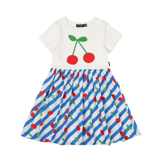 Rock Your Kid Cherry Stripes T-shirt Dress