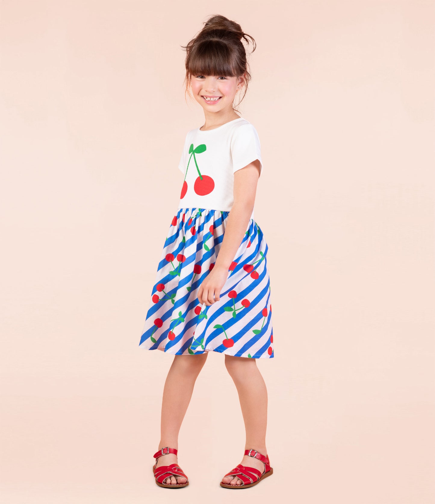 Rock Your Kid Cherry Stripes T-shirt Dress