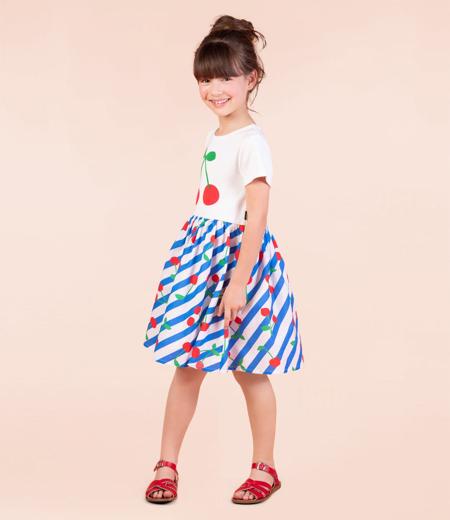 Rock Your Kid Cherry Stripes T-shirt Dress