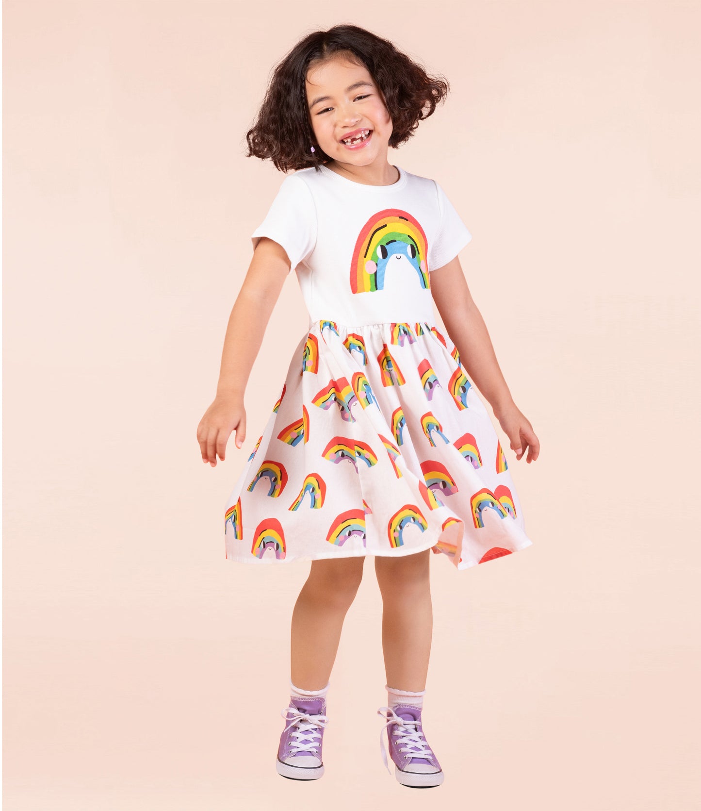 Rock Your Kid Over The Rainbow T-shirt Dress