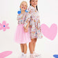 Rock Your Kid Disty Bunny Long Sleeve Waisted Dress